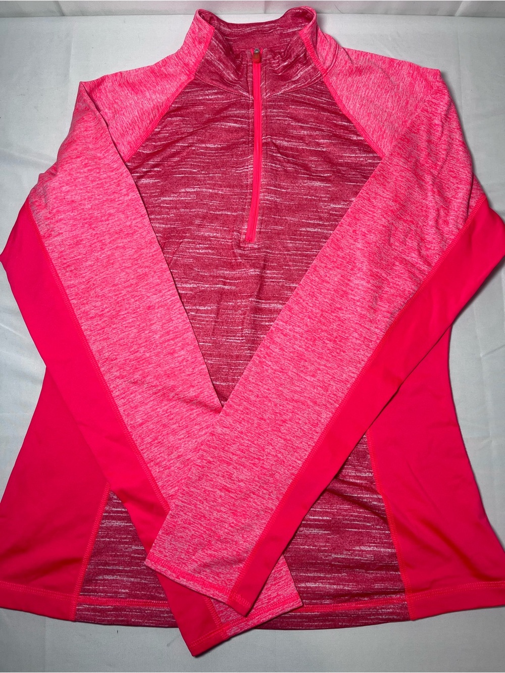 tek gear warm tek Women's Hot Pink Heathered Quarter-Zip Active Pullover